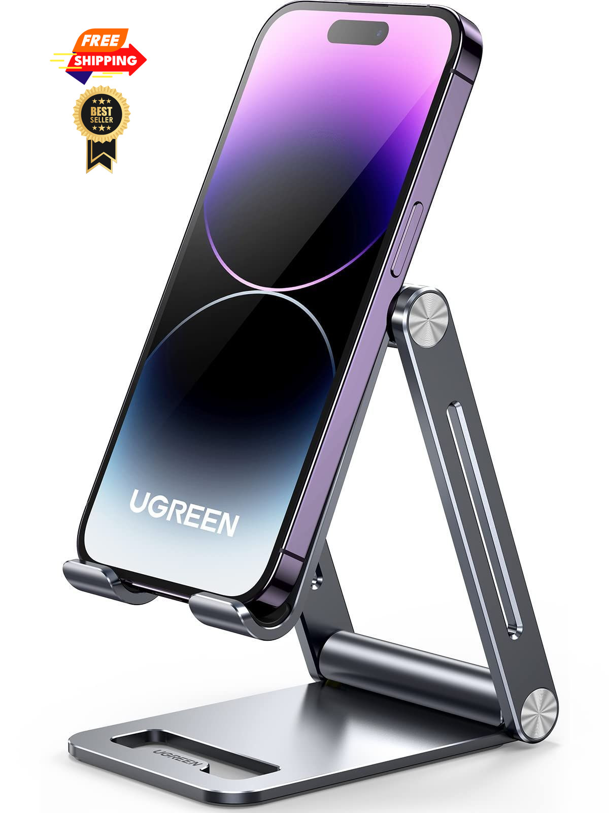 UGREEN Phone Stand for Desk Cell Holder Adjustable Space Grey