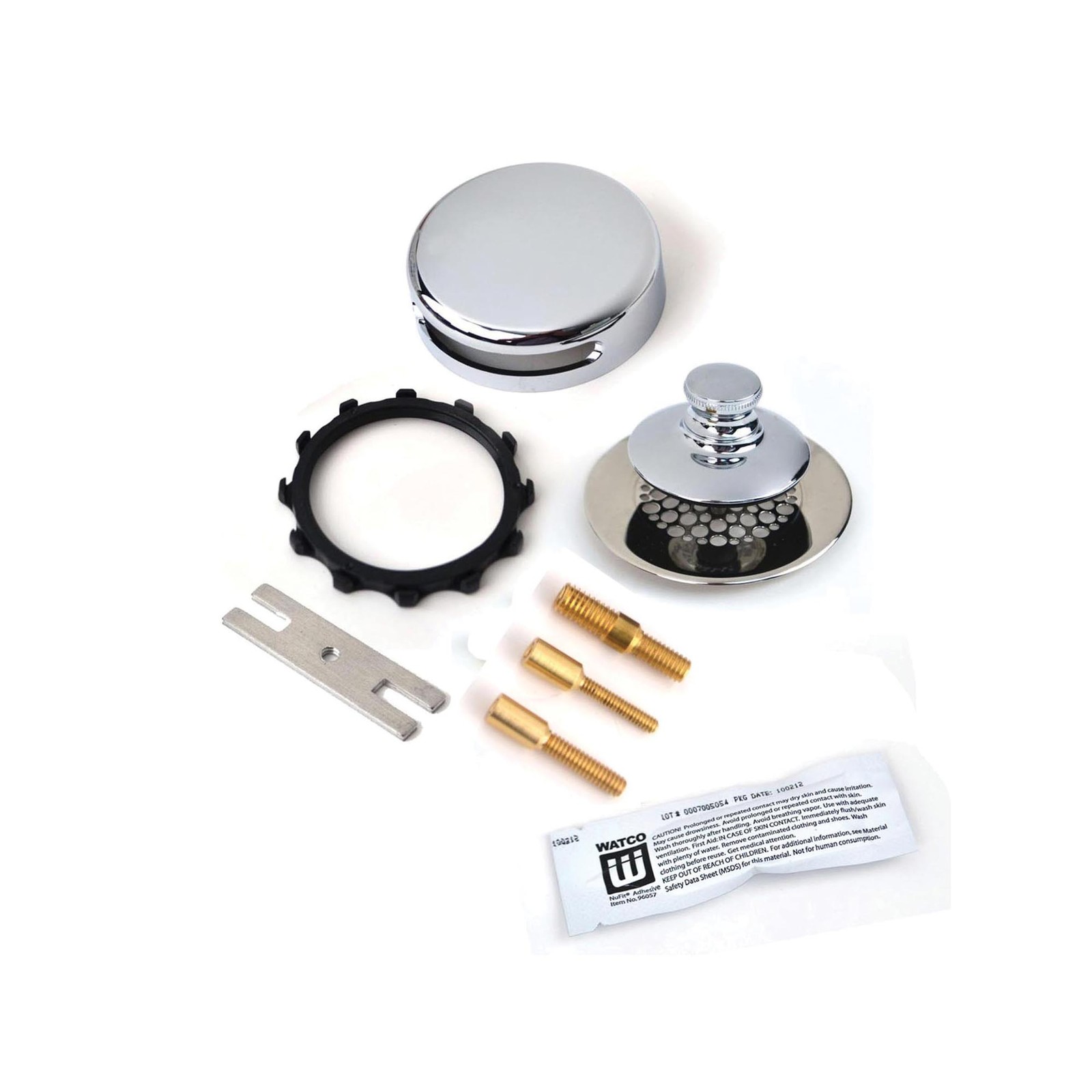 Watco 948700-PP-CP-G-3P-C Universal Bathtub Stopper  1/2" Chrome  Push Pull