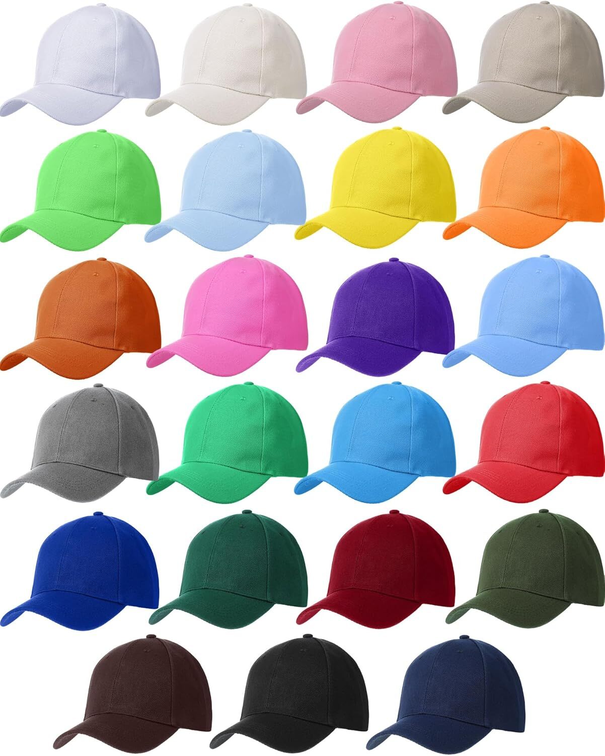 23 Pieces Blank Baseball Caps Bulk Running Retro Adjustable Plain Sports...