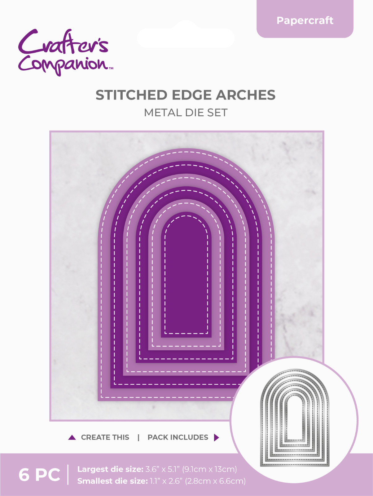 Crafters Companion - Stitched Nesting Collection - Metal Dies