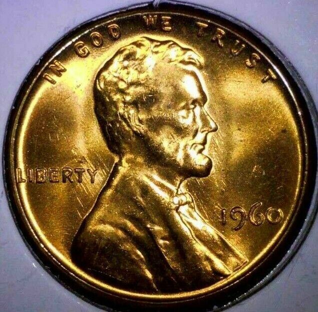 1960-P Lincoln Memorial Cent - RED GEM BU UNCIRCULATED - Free Shipping