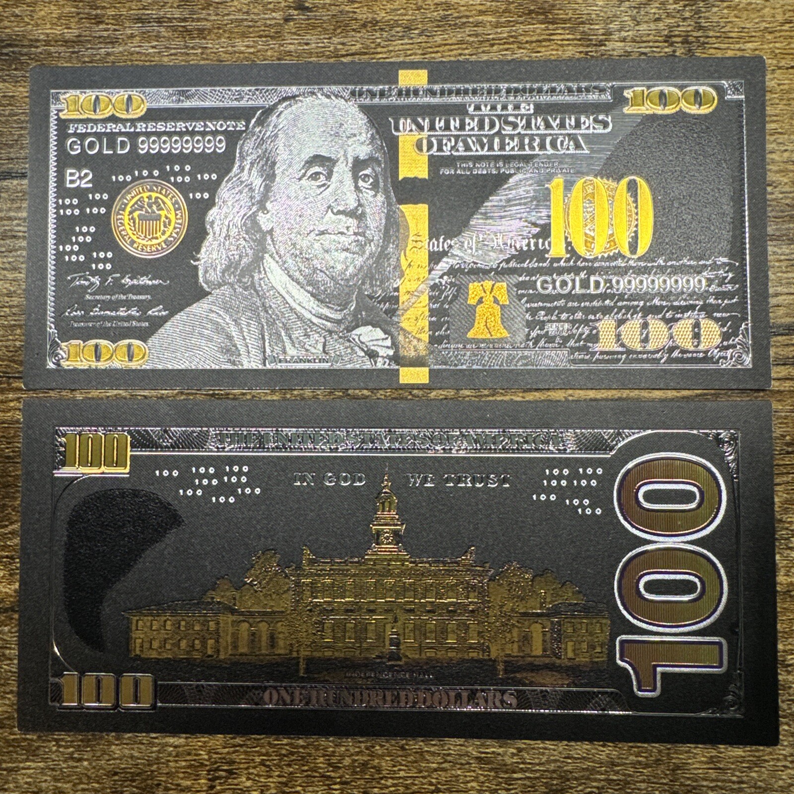 BLACK GOLD $100 Dollar Bill Collectible Novelty Gift Art