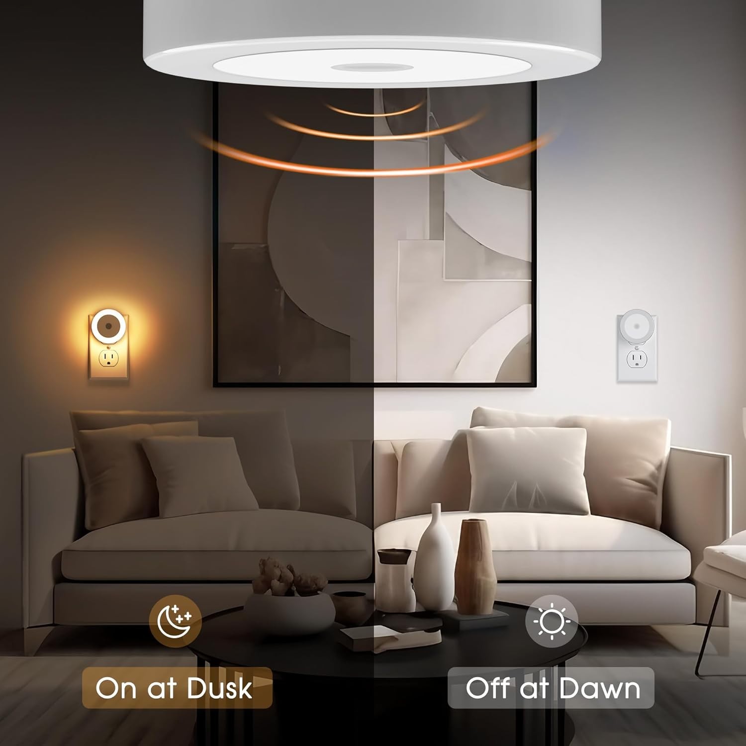 Night Lights Plug into Wall, [2 Pack], Nightlight with Light sensors, LED Nig...