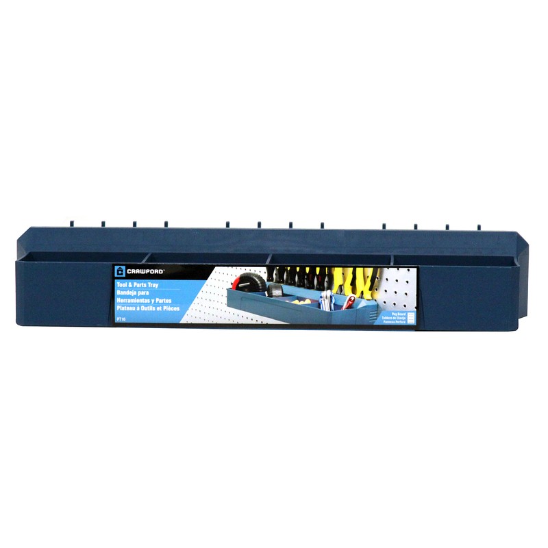Crawford PT16 Plastic Silver 4-Bin Pegboard Tool and Part Tray 6.3 L x 16 W in.