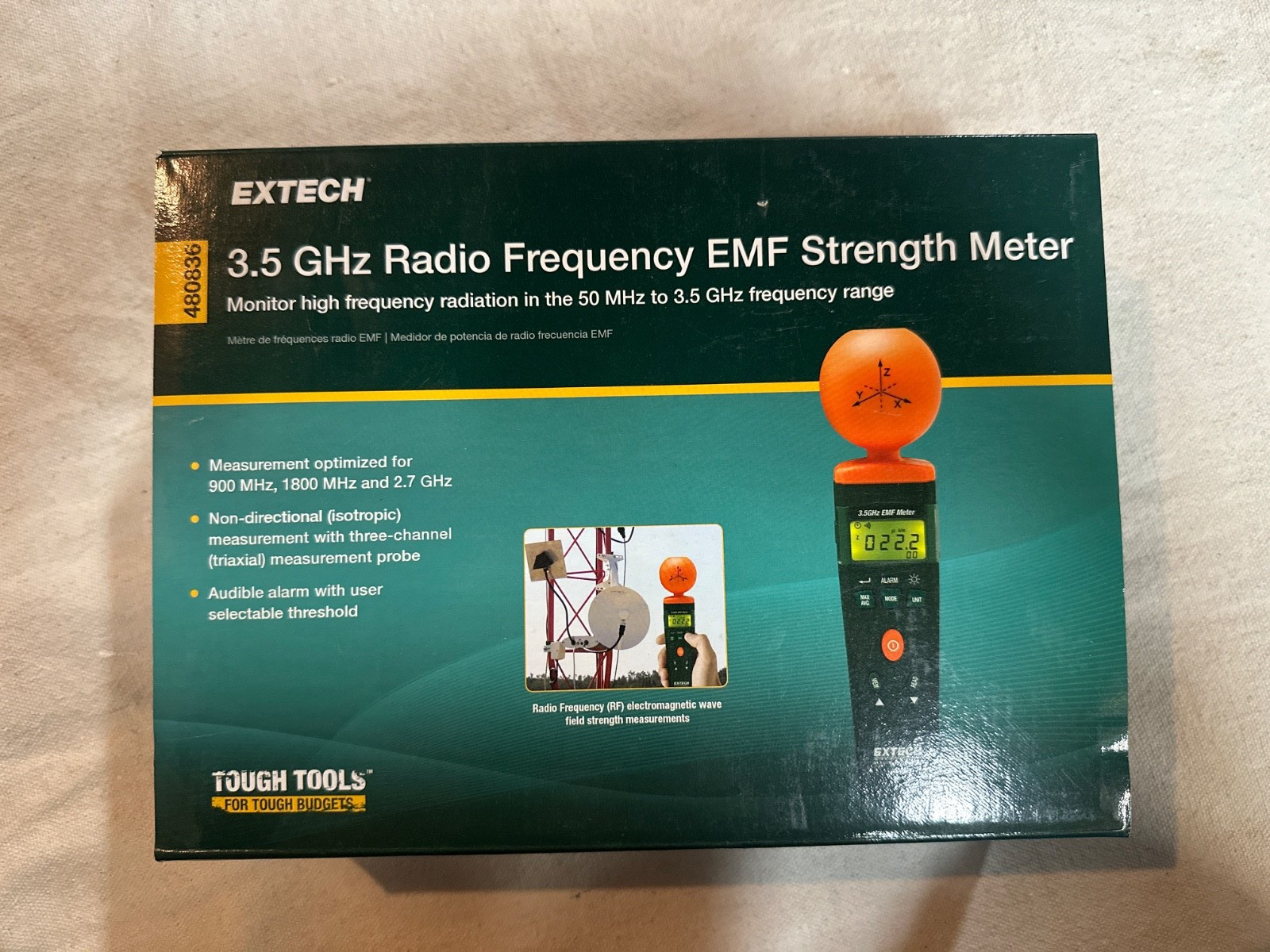 Extech 480836 Triple Axis 3D EMF Strength Meter 3.5GHz Frequency Range