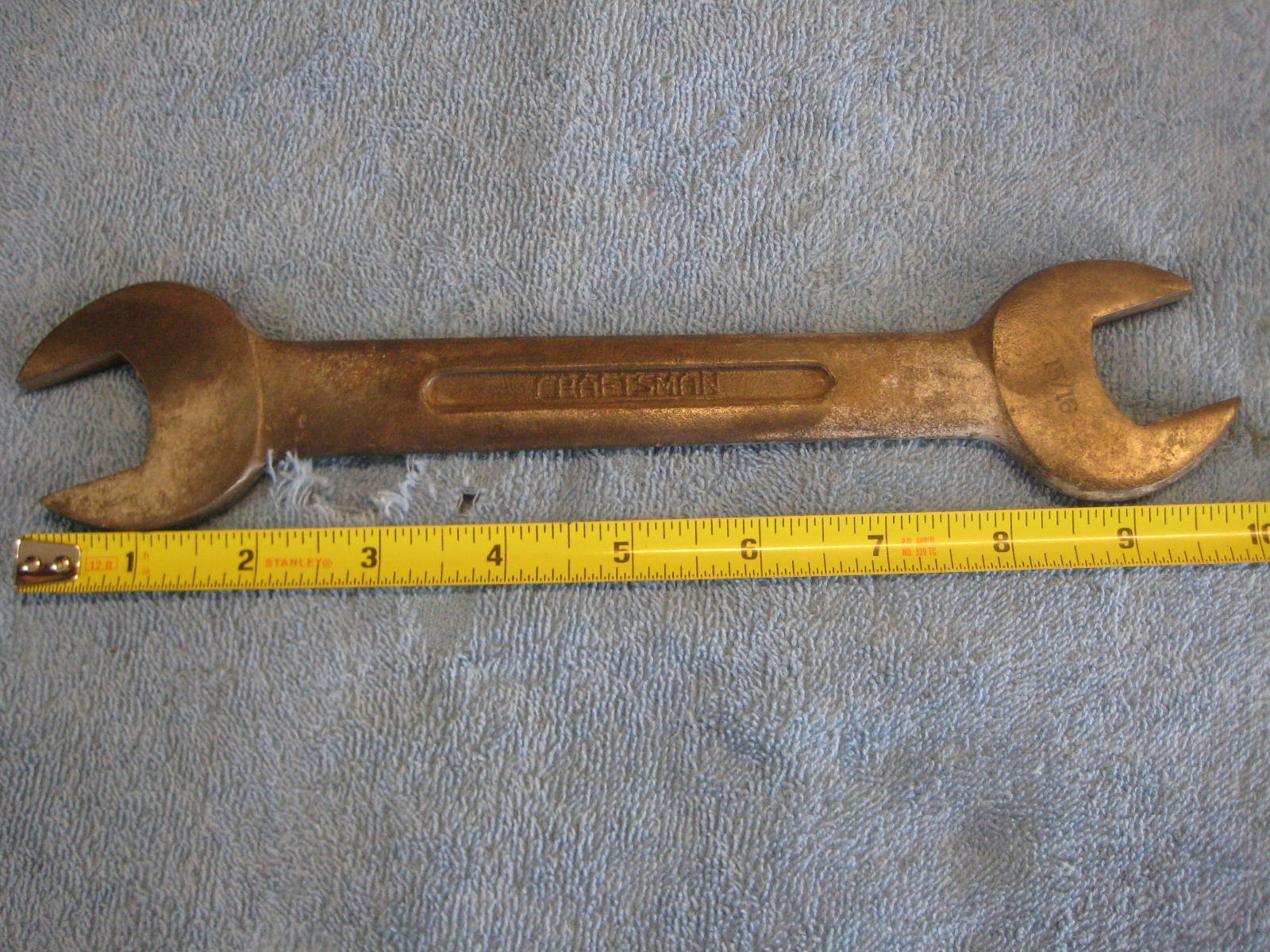 VINTAGE CRAFTSMAN UNDERLINE LOGO OPEN WRENCH 15/16" X  1" No.1033C FORGED IN USA