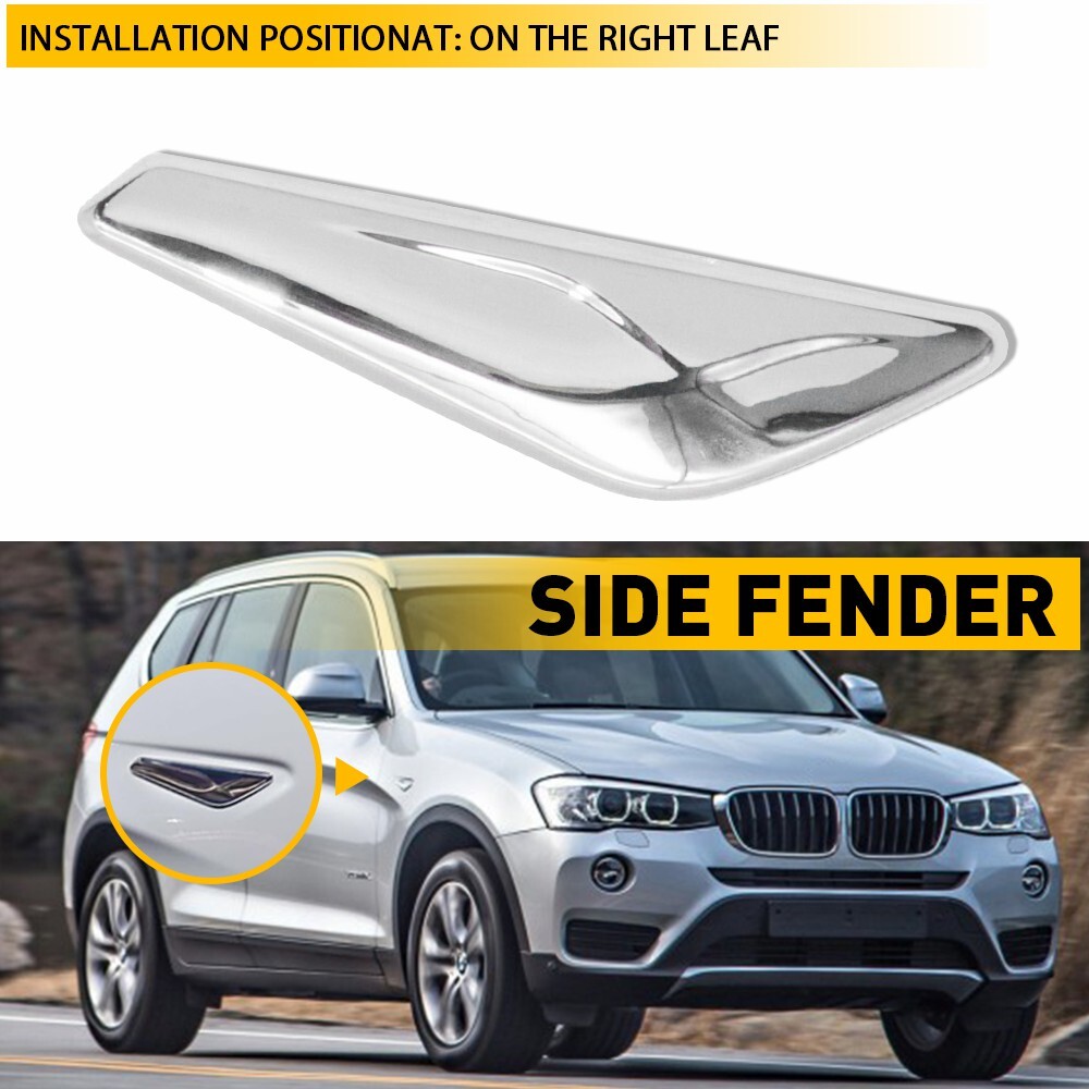 1X Right Hand Side Fender Chrome Emblem Moulding for 2015-2017 X3 BMW X4 F25 F26