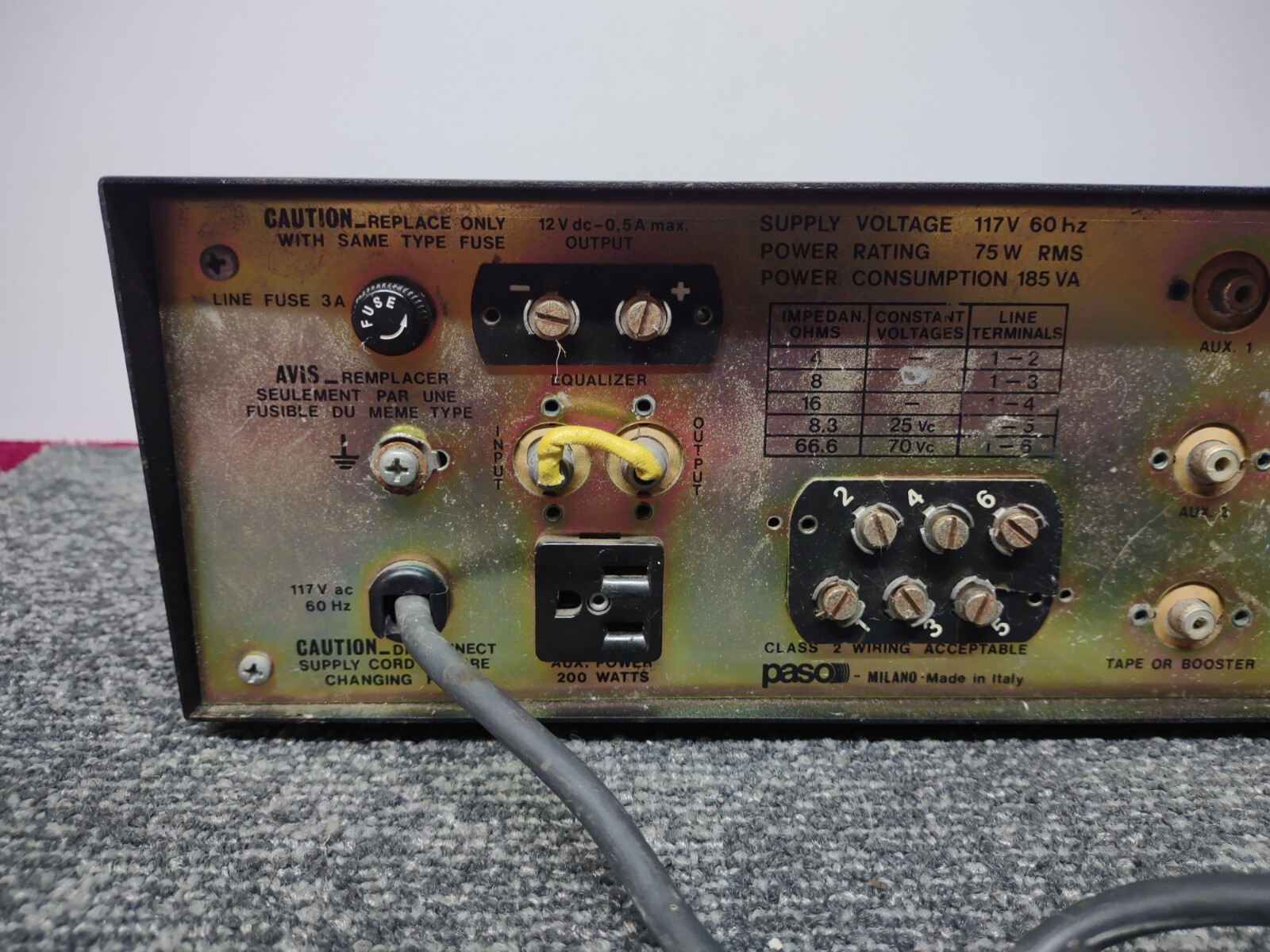 vintage Rare Paso tr Series Model TR-75 Solid State Amplifier - Tested