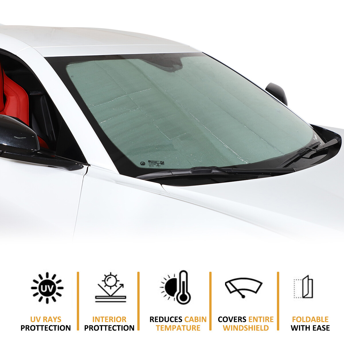 For 2020-2024 C8 Corvette Windshield SunShade Sunshade Car Foldable Windshield