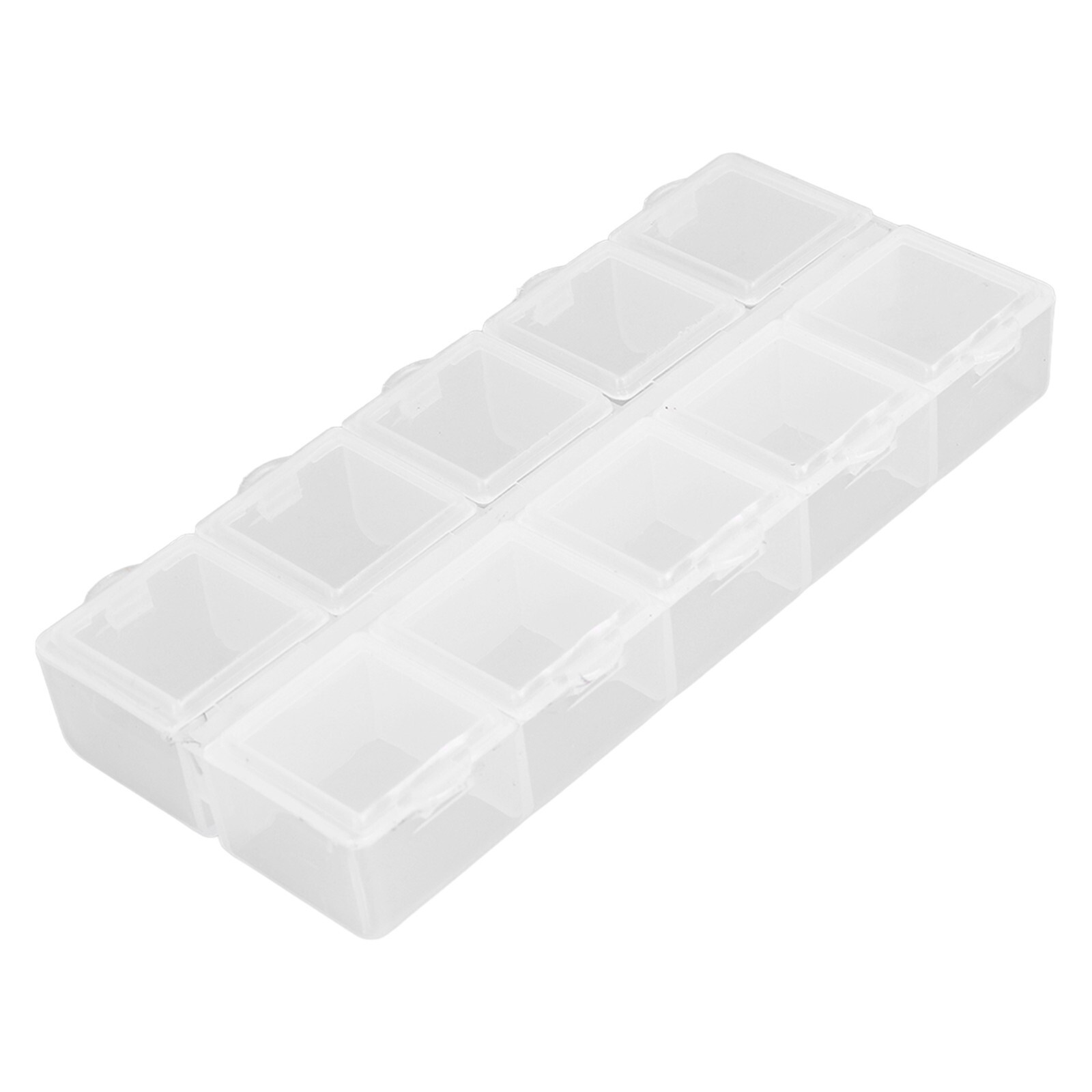 Grid Organizer Box White Plastic 10 Compartment Storage Container for Jewelry