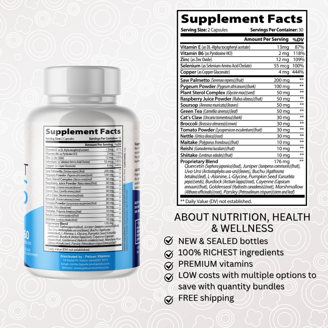 Prostovit Plus- Prostate Support- 5 Bottles- 300 Capsules