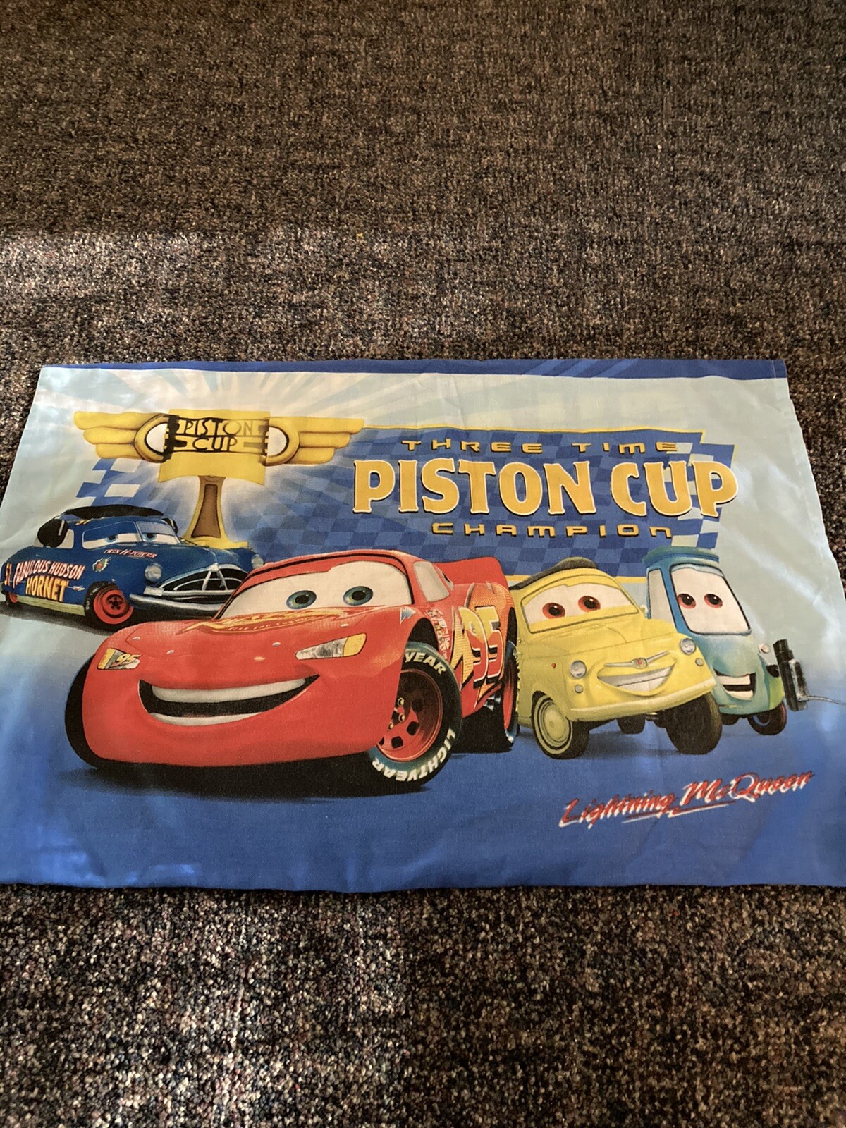 3 Time Piston Cup Champion cars Lightning pillowcase(1) used
