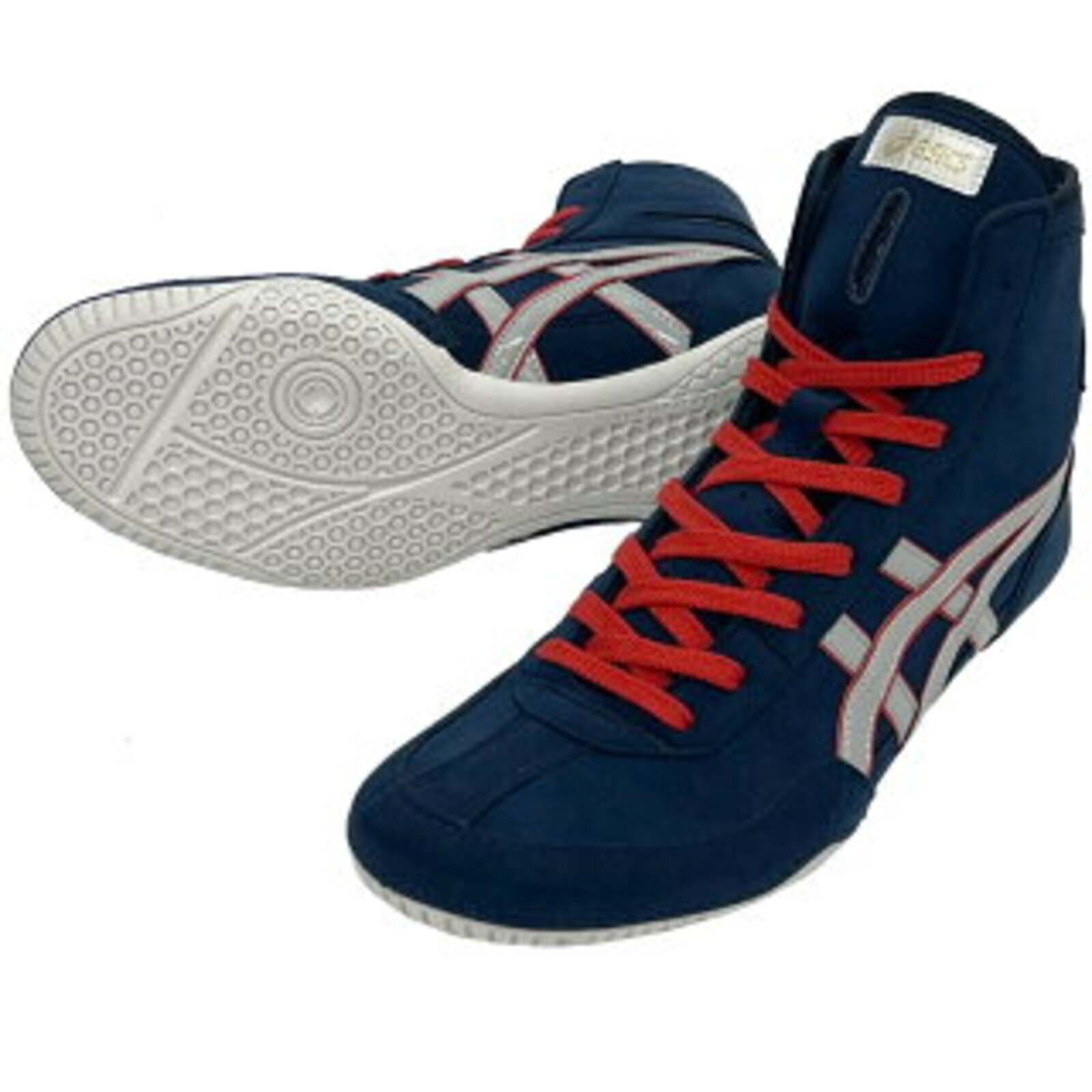 ASICS Wrestling Shoes 1083A001 EX-EO TWR900 Navy×Silver Gray×Red A507