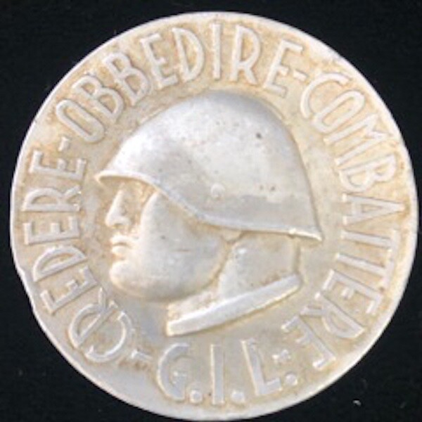 Rare Facismo Credere Obbedire Combatere Medal - 1940s - Made in Italy