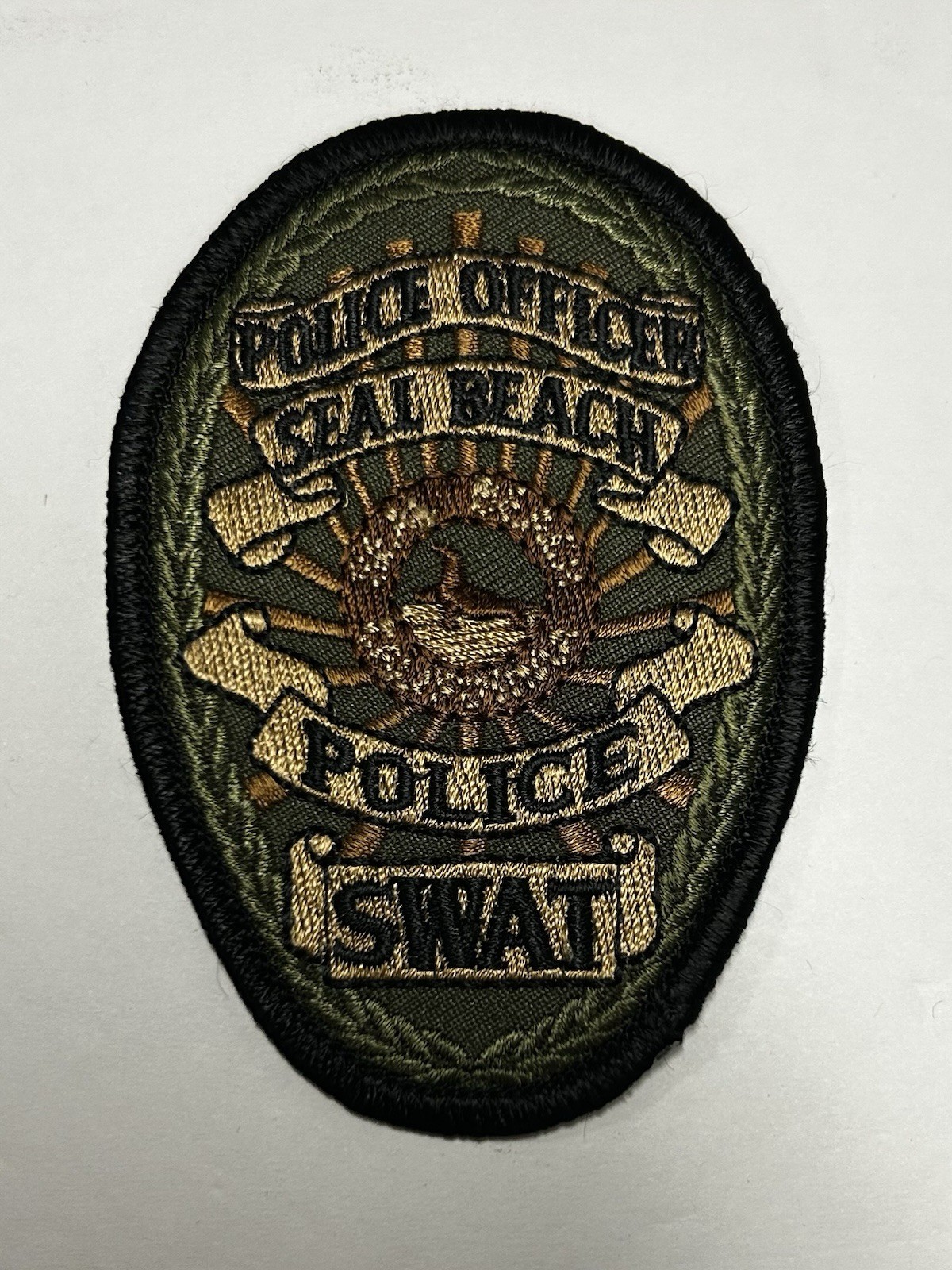 CALIFORNIA CA SEAL BEACH POLICE OFFICER SWAT PATCH SUBDUED ORANGE COUNTY #PDD19