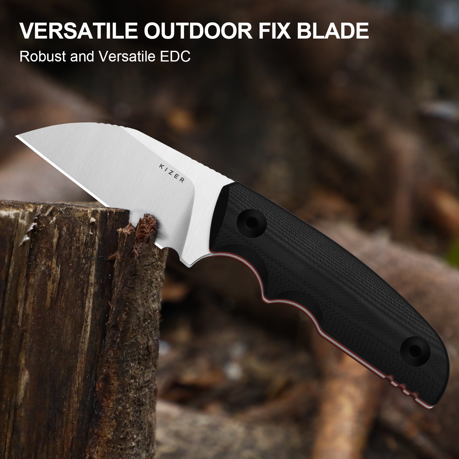 Kizer Snick Fixed Knife AEB-L Blade G10 Handle With Sheath Sheepsfoot 1085A1