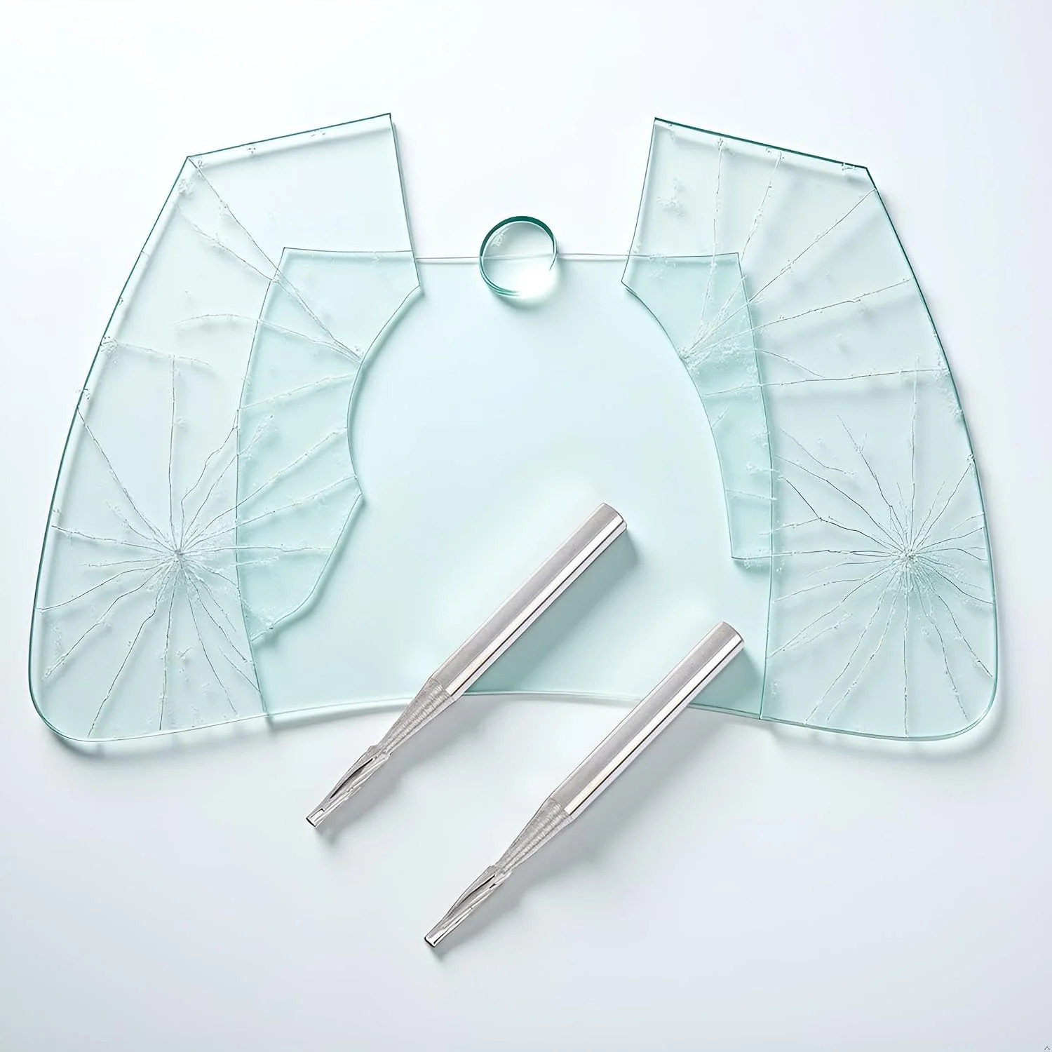 2Pcs Silver Professional Windshield Glass Drill Auto Glass Wind Shield Chip Repa