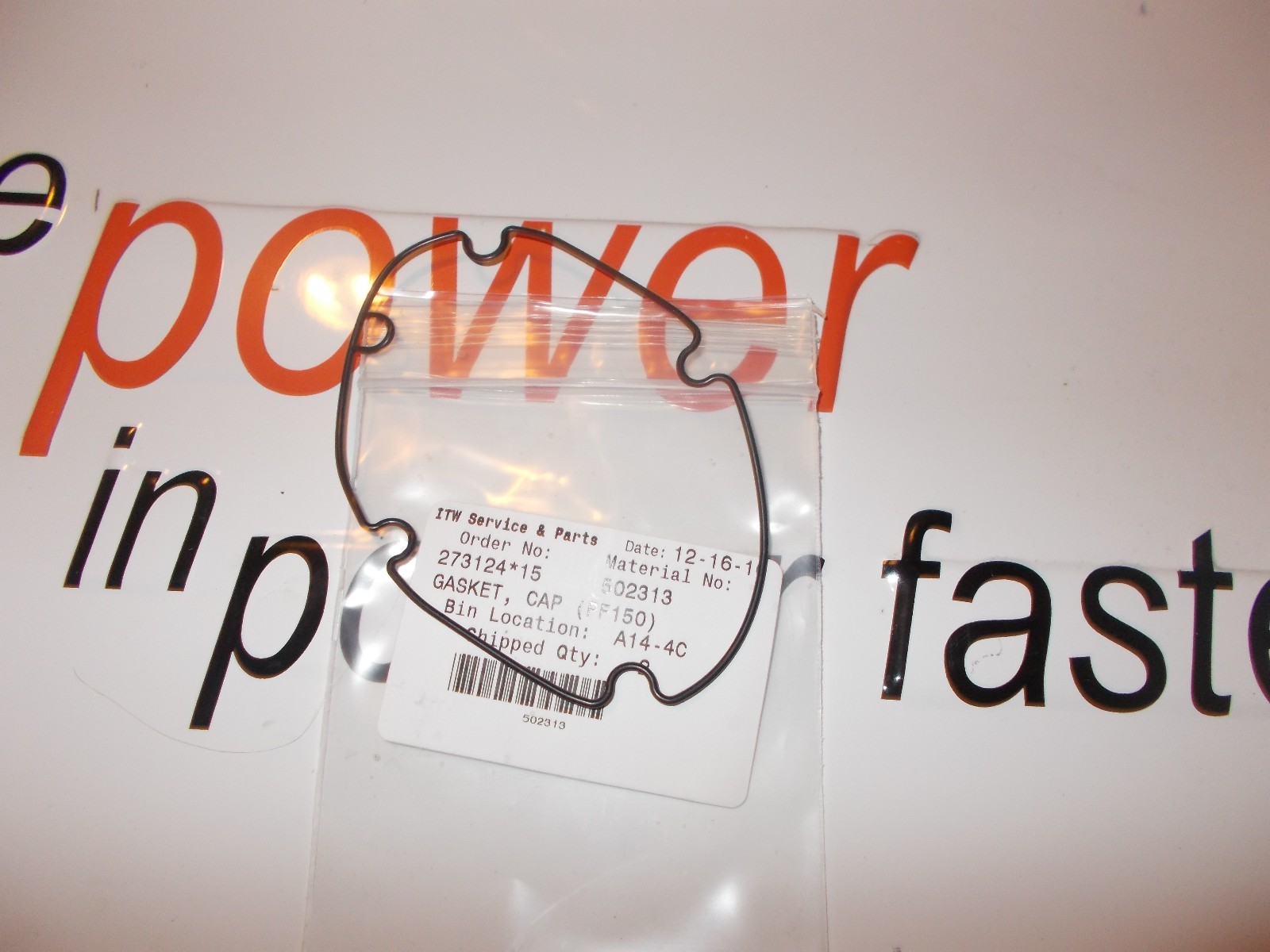 "GENUINE"  Paslode # 502313  GASKET, CAP (PF150)