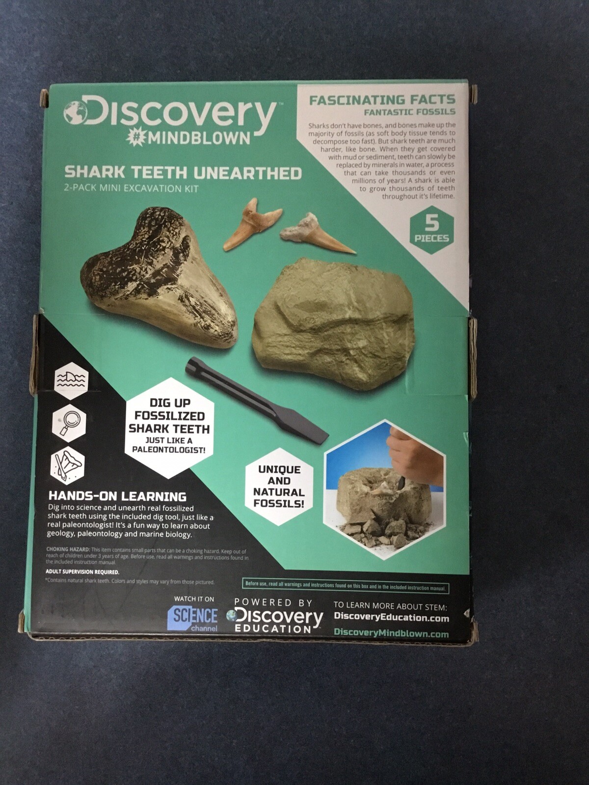 Discovery #Mindblown Shark Teeth Unearthed 2pk Mini Excavation STEM Science Kit