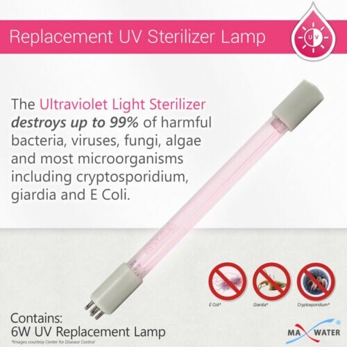 GPH436T5L 6W UV Replacement Bulb, Water Purifier Ultra Violet Light Sterilizer