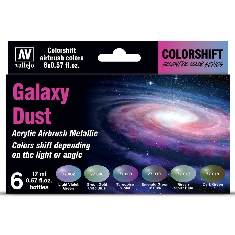 Vallejo Galaxy Dust Acrylic Airbrush Metallic Paint Set 17Ml