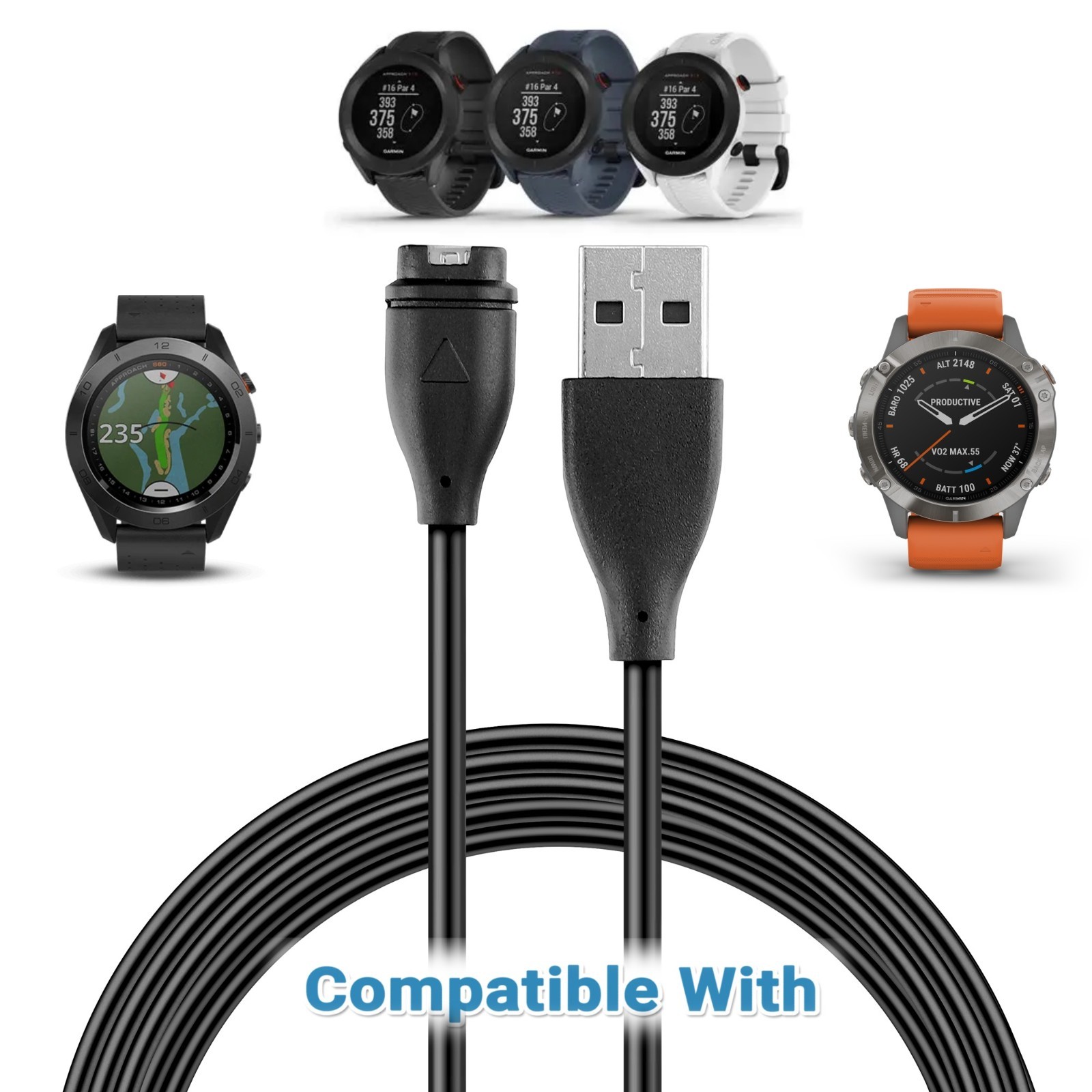Charger Cable Compatible with Garmin Fenix 5 5S 5X / Fenix 5 5X 5S Plus