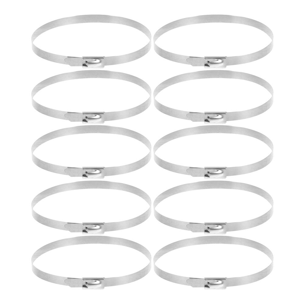 20Pcs Silver Stainless Steel Zip Ties Heavy Duty Hose Clamp Tie Down for Cords