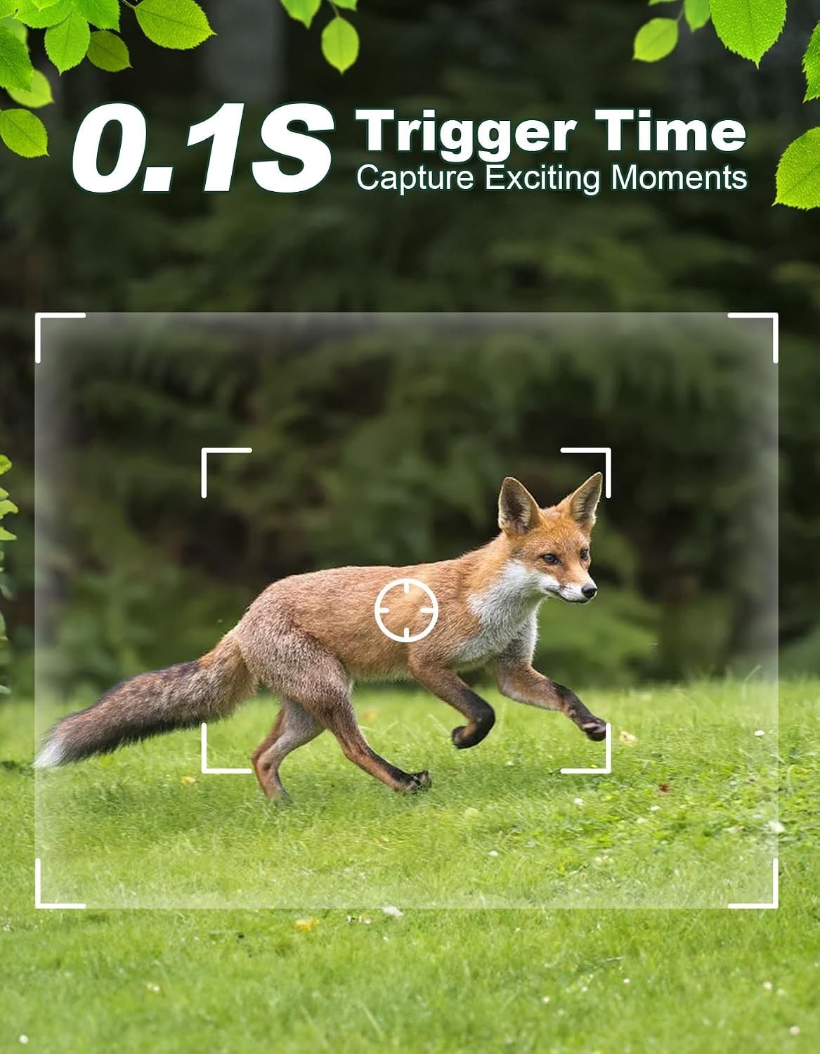 Mini Trail Camera 36MP 2.7K with Night Vision & 0.1s Trigger Time, 130° Angle