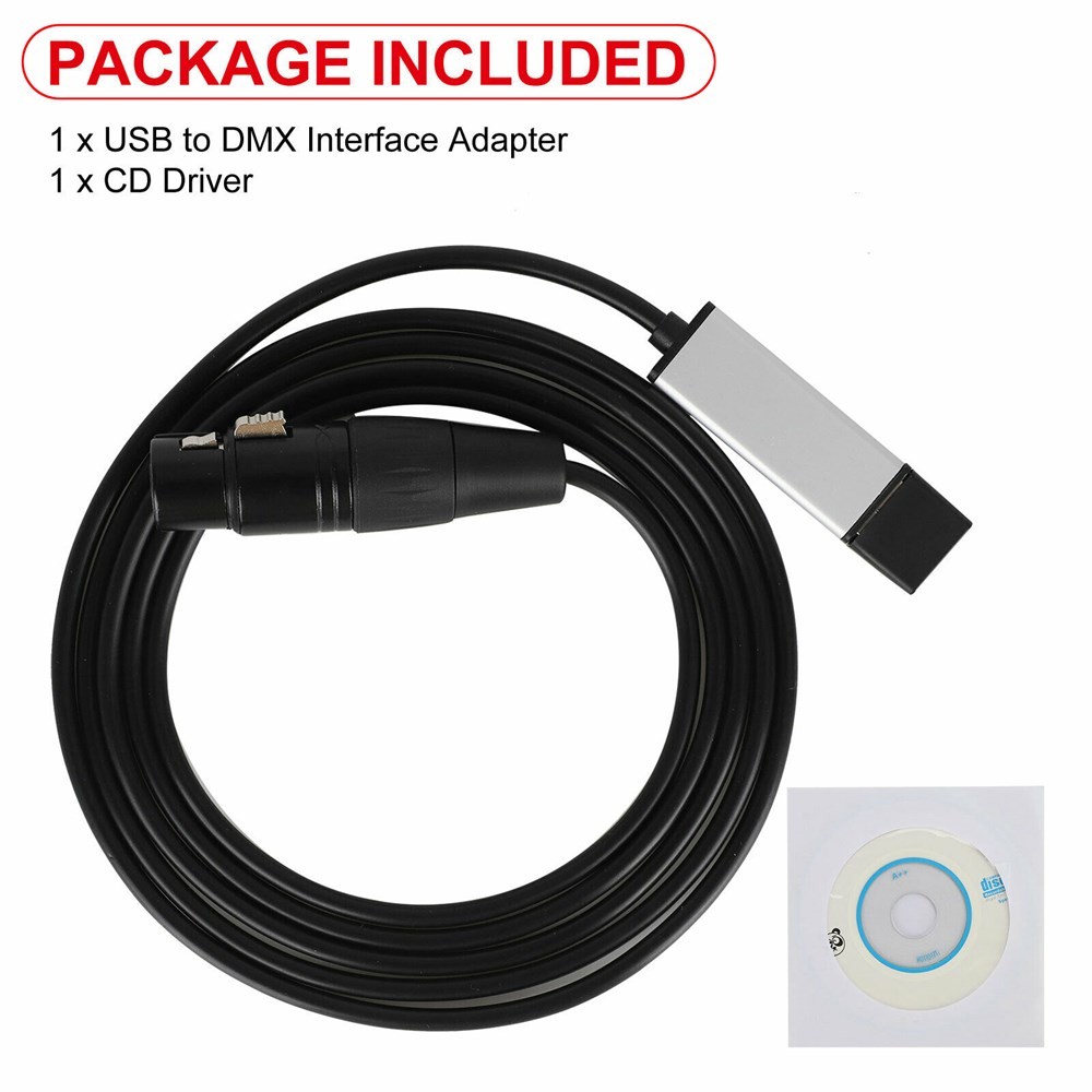 🌟USB to DMX Interface Adapter DMX512 Stage Light Controller Cable For Computer
