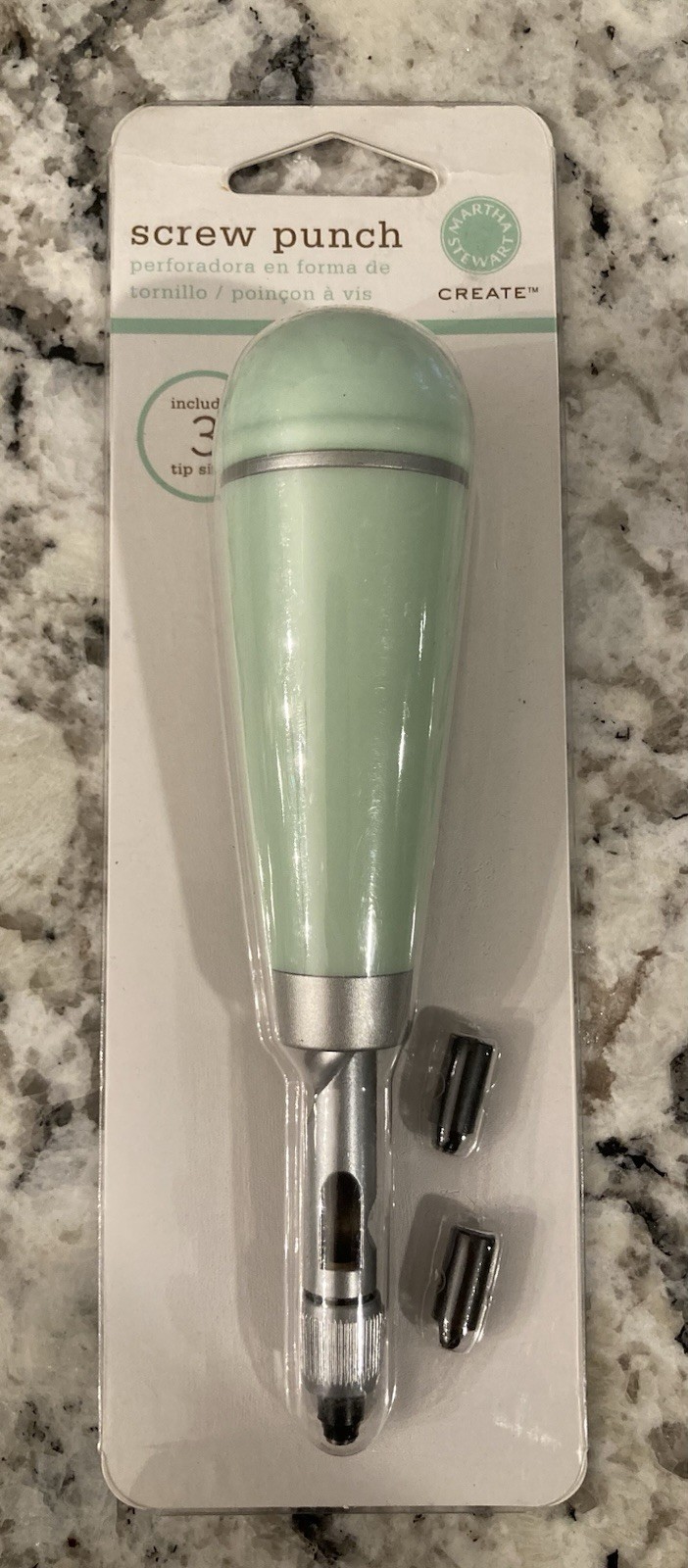 NEW Martha Stewart Crafts Hole SCREW PUNCH TOOL with 3 TIPS for Surface Punches