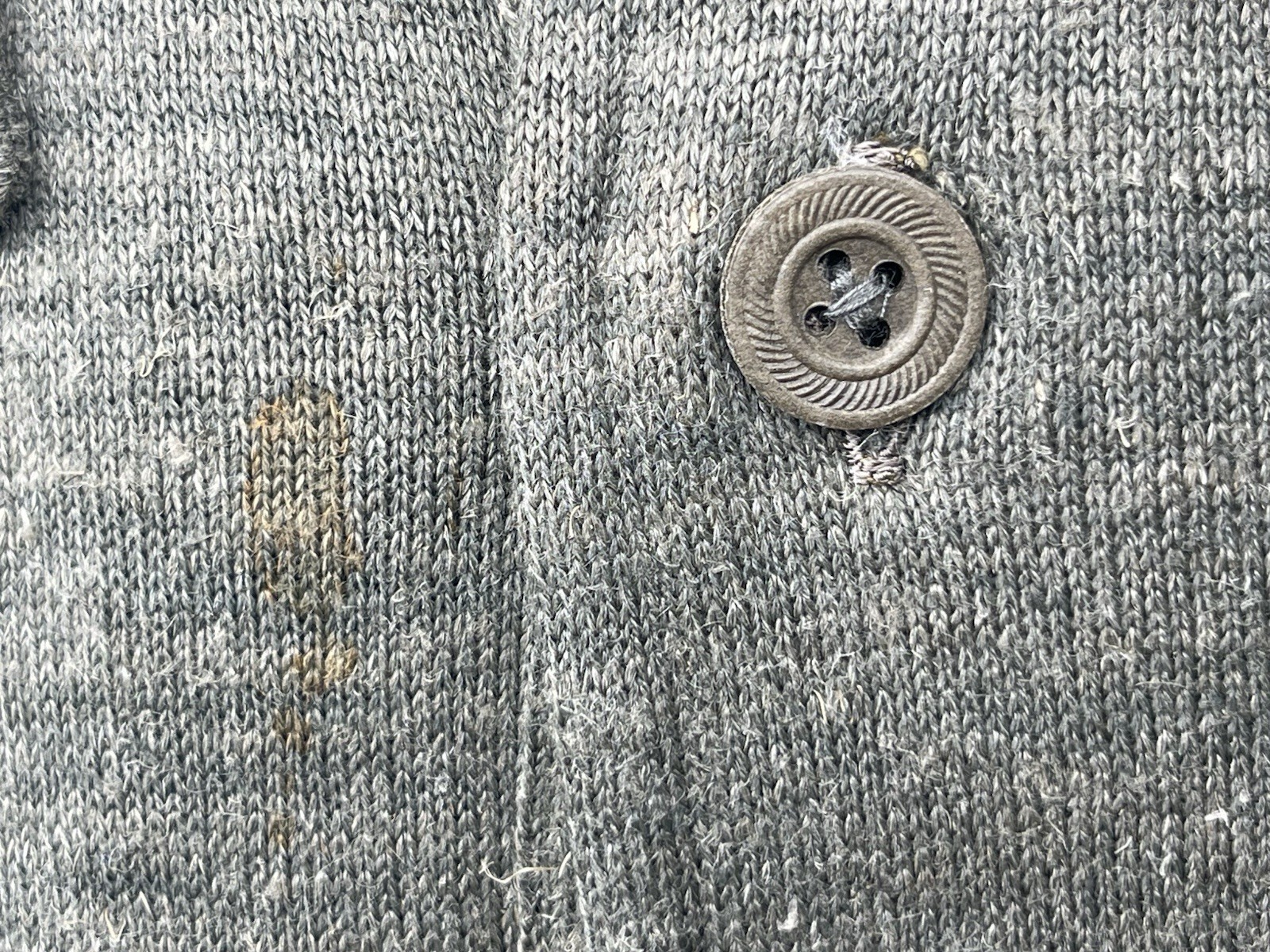 WW2 German Army Heer SS Issue Shirt, L/S Gray-Green Italian Wool “IV 43-44” RARE