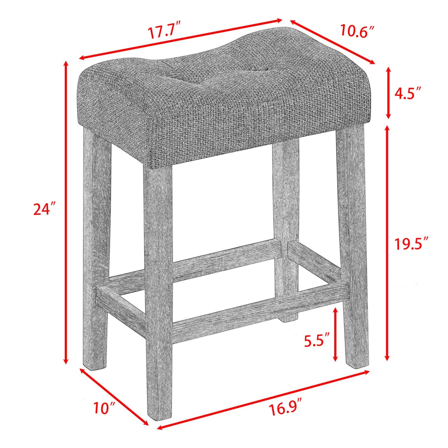 Modern 4 Piece Bar Table Set w/ 3 Saddle Bar Stool & USB Ports for Small Spaces
