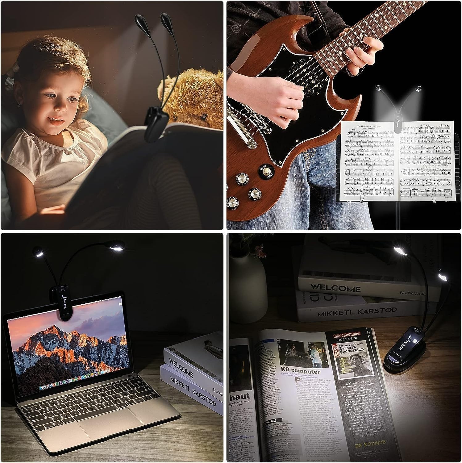 Foldable Music Stand with Light and Accessories - Versatile for Stage or Studio