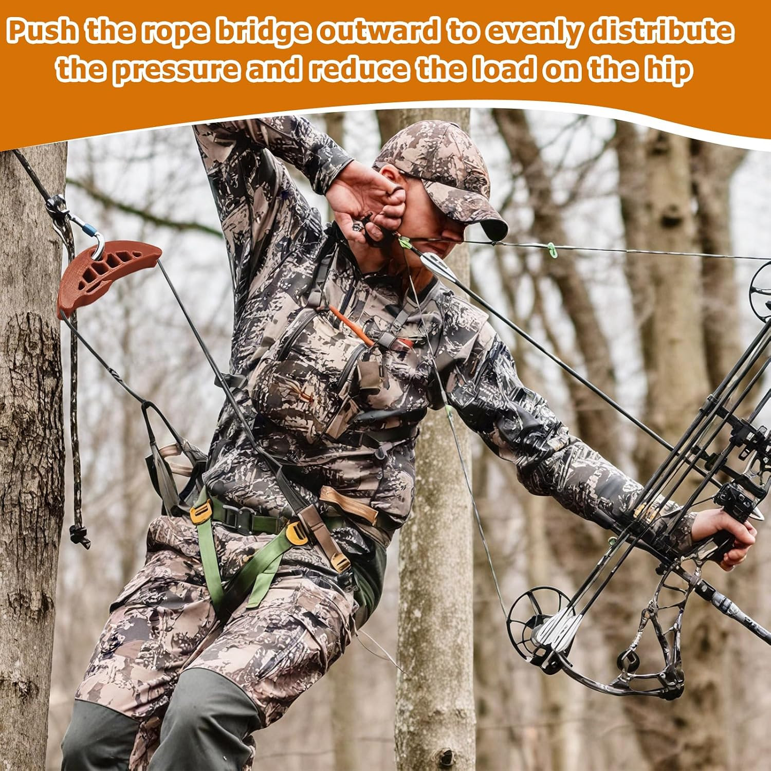 Saddle Bridge Spreader 2-Pack, Hip Pinch Reliever for Tree Saddle Hunting, Quick