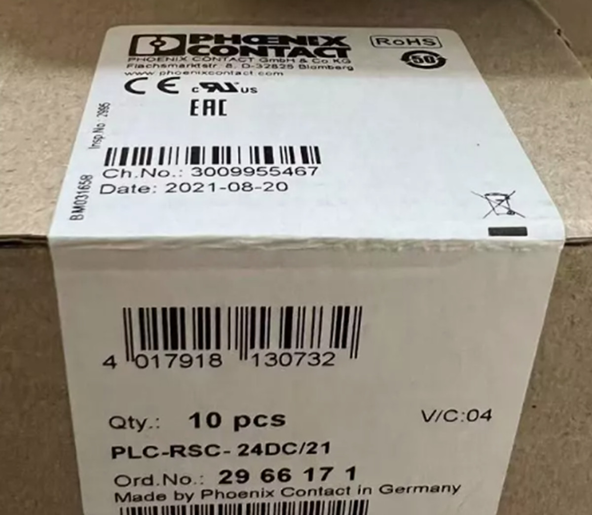 10PC NEW PHOENIX CONTACT PLC-RSC -24DC/21 module 2966171