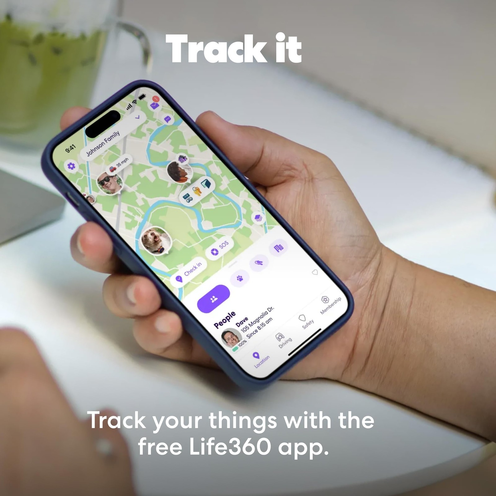 Life360 Tile Sticker - Small Bluetooth Tracker, Remote Finder 1-Pack, Black