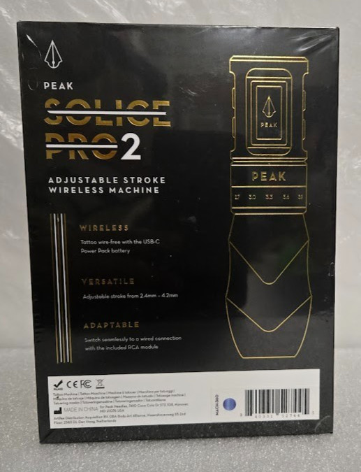 Peak #MACH-360 Solice Pro 2 Wireless Pen Tattoo Machine Matte Blue
