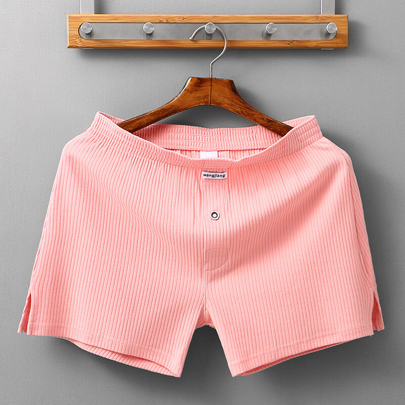 Men's Cotton Underwear Loose Boxers Shorts Cotton Soft Beach Pants Open Flying