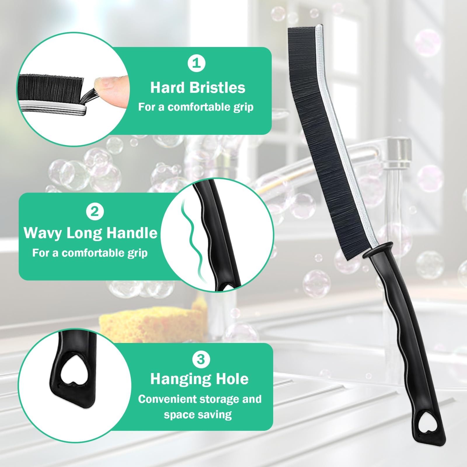 5 Pcs Crevice Cleaning Brush Multifunctional Hard Bristle Gap Cleaning Brush ...