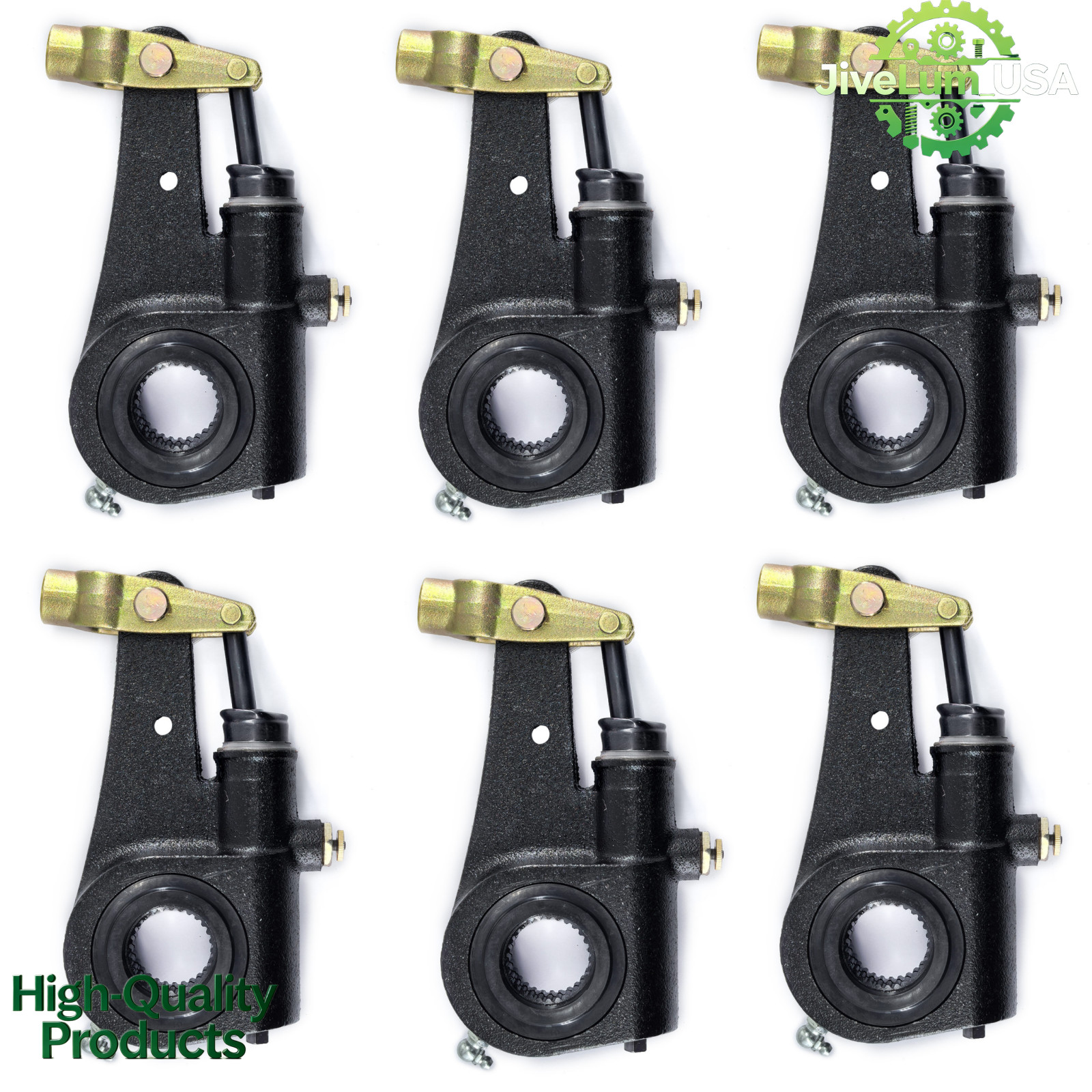 6PCS Automatic Slack Adjuster 1.5"x28 Spline 6" Lever Replace Meritor R801074