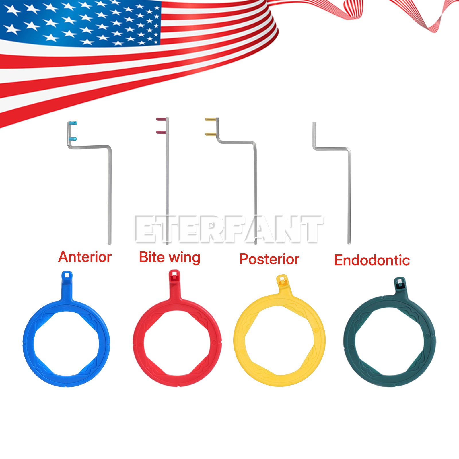 5XDental X-Ray XCP-DS Fit Anterior/Bite wing/Posterior ring for Film/Plates US
