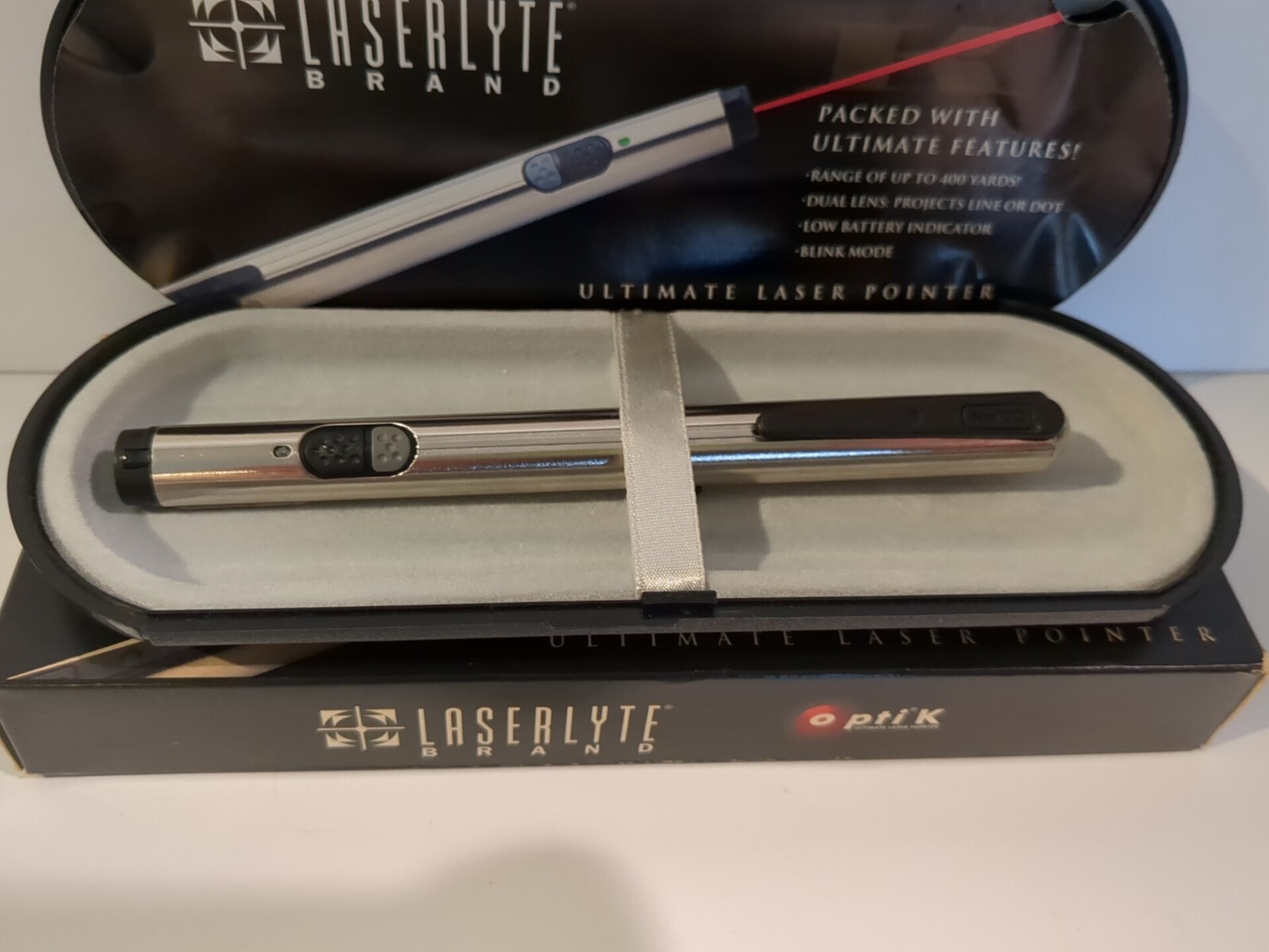 LaserLyte optik opti K Red Laser Pointer, Case, & Instructions 400 Yds o pti K