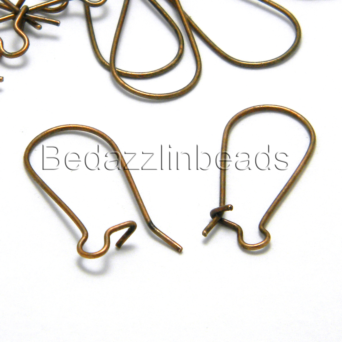 10 Antique Copper Big 1 in Kidney Wire Earring Findings Plated Nickel Free Iron