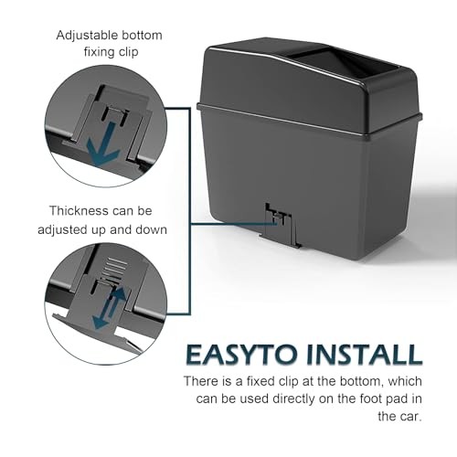 Car Trash Can, Push-Button Storage Box, Trash Can with Adjustable Bottom Clip,