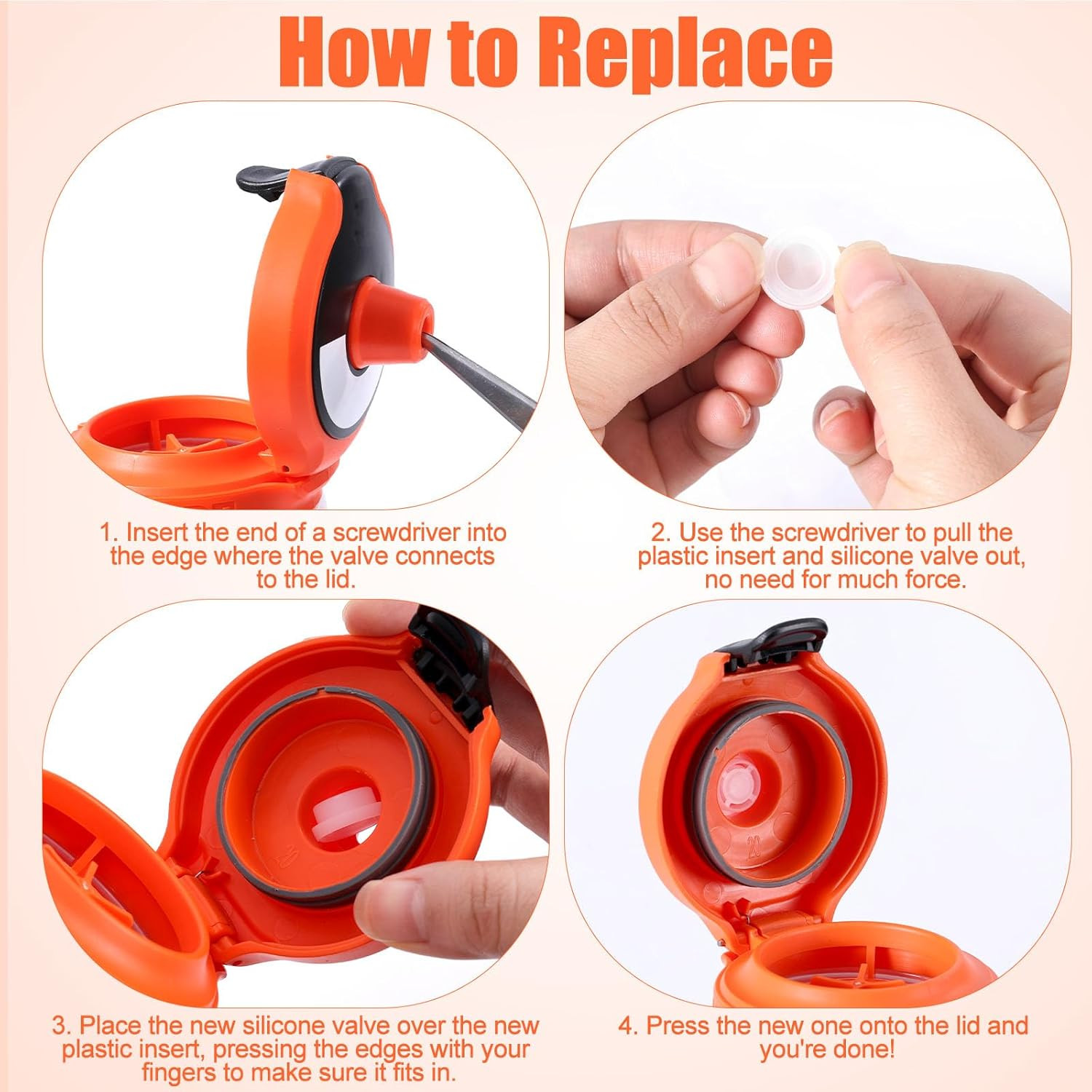 10PCS Gatorade GX Bottle Lid Replacement Set, Silicone Valves & Gaskets with Cli