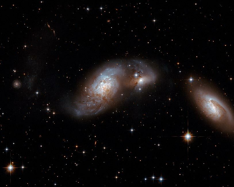 THREE MERGING GALAXIES HUBBLE SPACE TELESCOPE 8x10 GLOSSY PHOTO PRINT