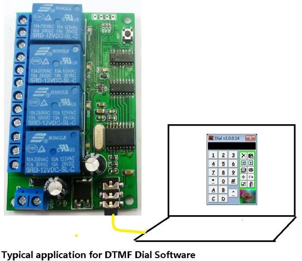 4 CH DTMF MT8870 Audio Decoder Smart Home Controller Voice Mobile Phone Control