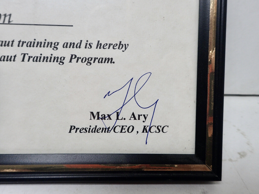 Kansas Cosmosphere & Space Center (2) Astronaut Training Program Certificates