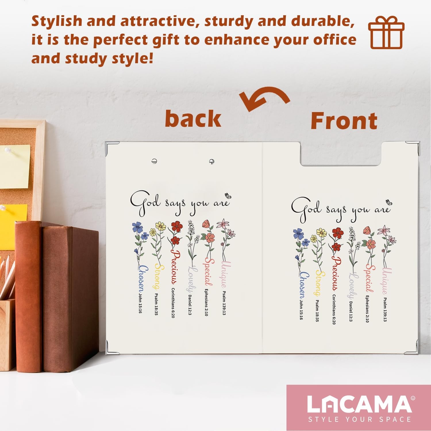 Inspirational Clipboard Folders Metal Clip Teachers School 12.4x9.25 Inch