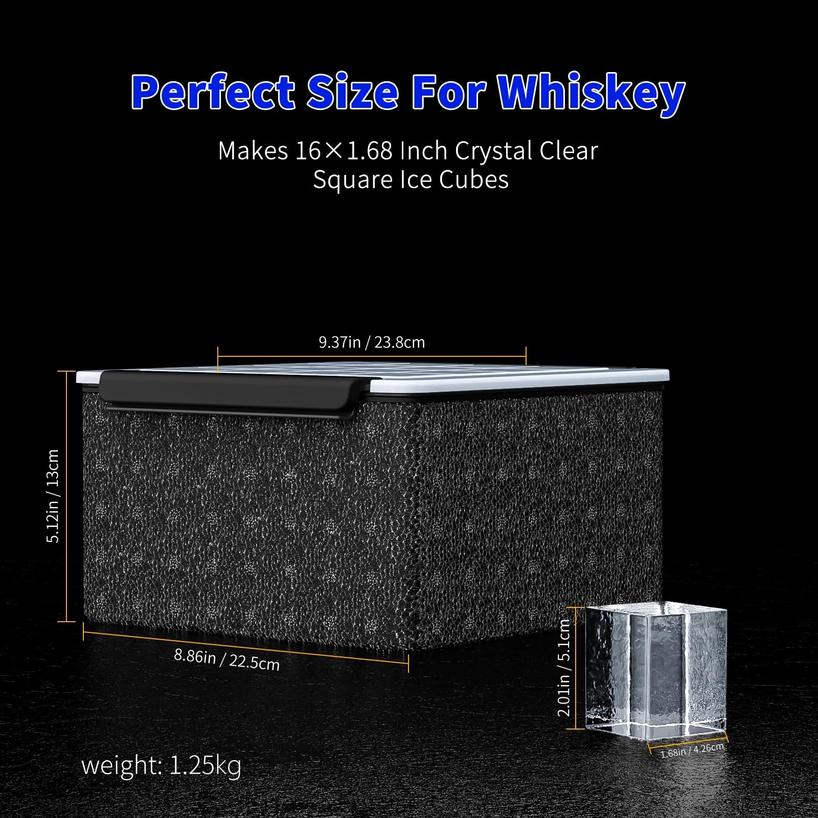 Upgrade 1.68" Clear Ice Cube Maker Molds for Whiskey,Crystal Clear Ice Molds,...